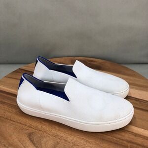 Rothy's Womens The Sneaker White Knit Slip On Casual Loafers Shoes Size 6.5